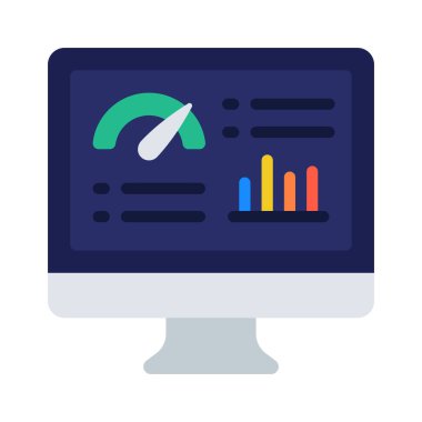 Bilgisayar Veri Paneli simgesi, vektör illüstrasyonu 