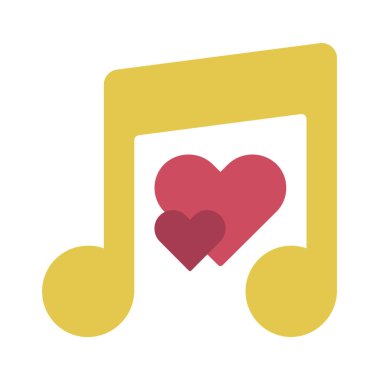 Aşk Müzik Web ikonu vektör illüstrasyonu