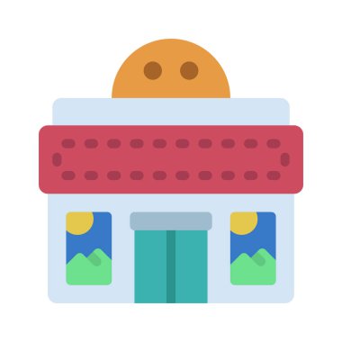 Sinema yassı simgesi, vektör illüstrasyonu 