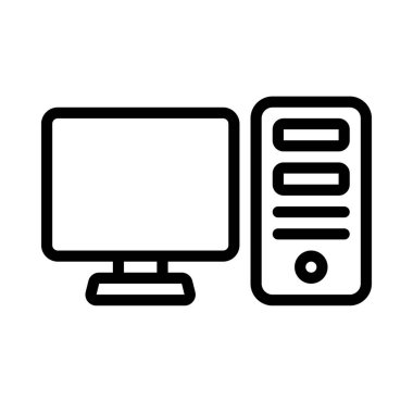 PC bilgisayar simgesi, vektör illüstrasyonu 