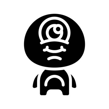 Beyaz arkaplandaki canavarın vektör çizimi  