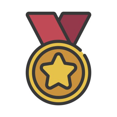 Yıldız Madalyası Vektör Simgesi Tasarımı