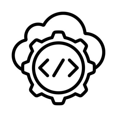 Kod Yönetimi kabartma vektör tasarım simgesi       