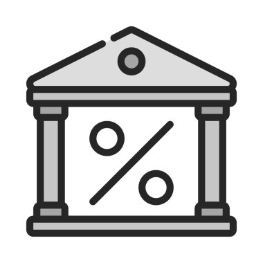 Banka Faiz Oranı simgesi, vektör illüstrasyonu 