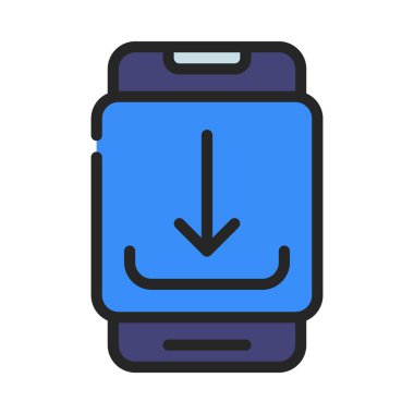 Uygulama İndirme simge vektör çizimi 