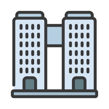 Gökdelen Binası simgesi. Web için vektör simgesi oluşturma taslağı