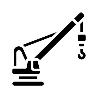 Vinç düz simgesi, vektör illüstrasyonu