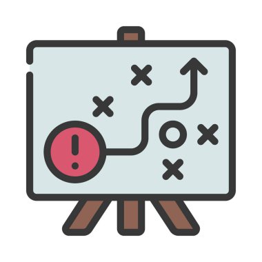 Kriz Planlama yassı simgesi, vektör illüstrasyonu 