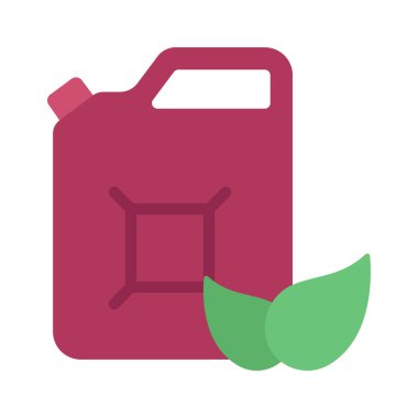 Eko yakıt yassı simgesi, vektör illüstrasyonu 