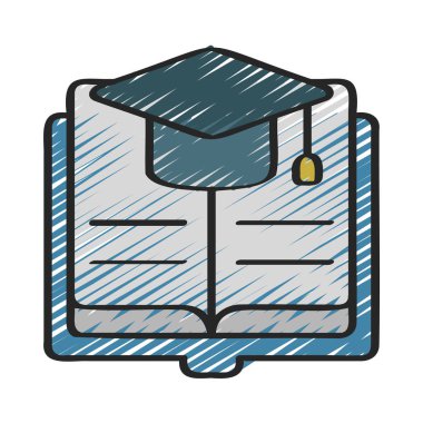 Eğitim Kitabı simgesi, vektör illüstrasyonu