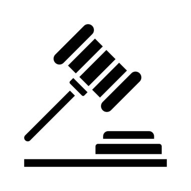 Yargıç Tokmak ikon vektör çizimi tasarımı