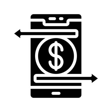 Mobil Finans Ticareti Simge vektör çizimi tasarımı