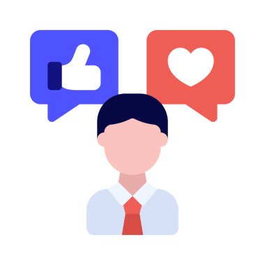 Sosyal Medya Yöneticisi simge vektör illüstrasyon tasarımı