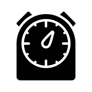 Düğme Zamanlayıcısı web simgesi, vektör illüstrasyonu.              