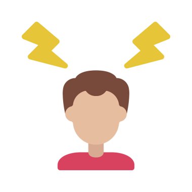 Vurgulanmış Kişinin düz simgesi, vektör illüstrasyonu 