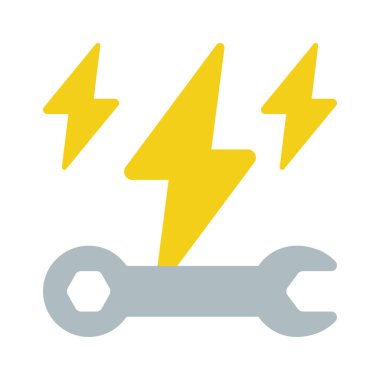 Elektrik Tamiratı düz simge, vektör illüstrasyonu 