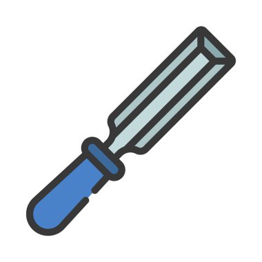 Keski düz simge, vektör illüstrasyonu 