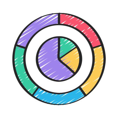 Çifte Pasta Çizelgesi beyaz arka planda izole edilmiş. Mali ve iş konsepti.