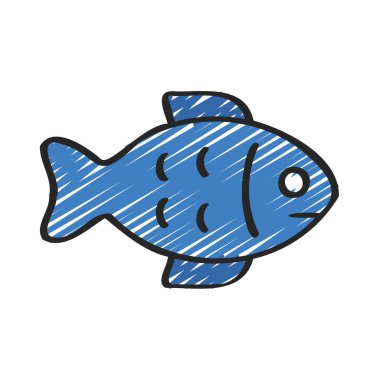 balık simgesi vektör illüstrasyonu