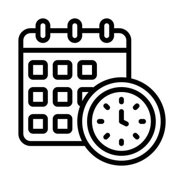  Vektör illüstrasyonu, takvim web simgesi 