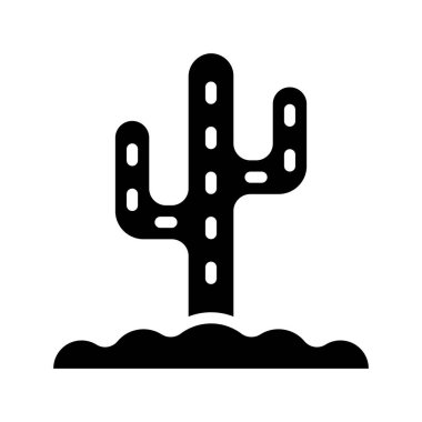 Yer ikonunda kaktüs, vektör illüstrasyonu