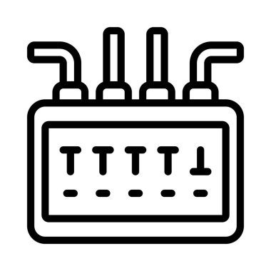 Sigorta Kutusu düz simgesi, vektör illüstrasyonu 