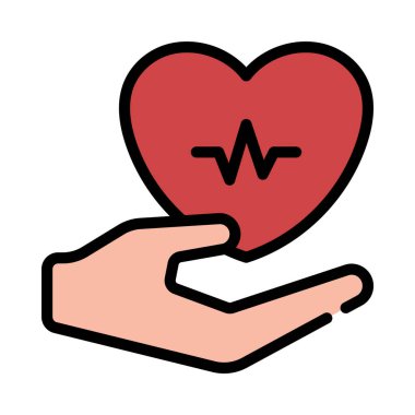 kalp atışı simgesi, vektör tasarımı