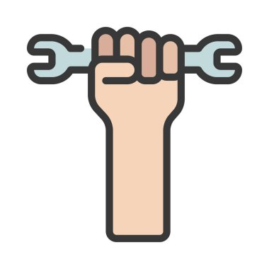 Basit düz elli anahtar simgesi