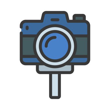 kamera vektörü düz renk simgesi