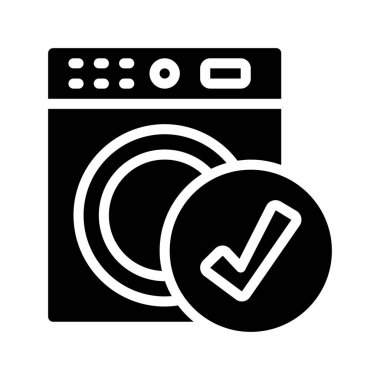 çamaşır makinesi ikon vektör çizimi