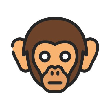 şirin maymun çizgi film ikonu vektör illüstrasyon grafik tasarımı