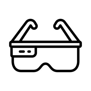 vr gözlük simgesi vektör illüstrasyonu 