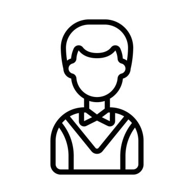 Butler Man web simgesi düz tasarım, vektör illüstrasyonu