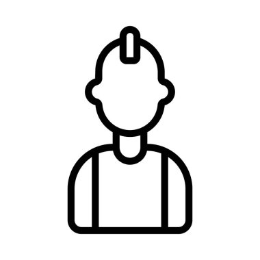 Punk Man web simgesi düz tasarım, vektör illüstrasyonu