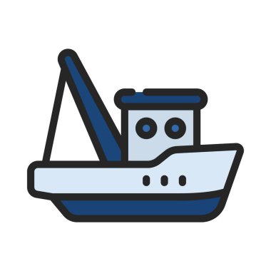 Gemi. Web simgesi vektör illüstrasyonu