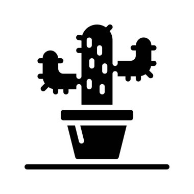 Masa Kaktüsü simgesi, vektör illüstrasyonu