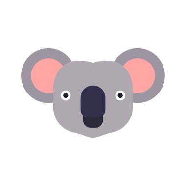 Koala düz simgesi, vektör çizim 