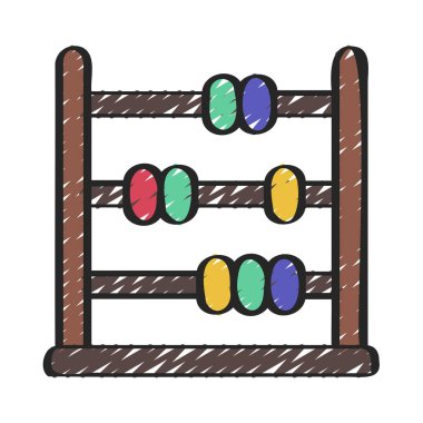 Beyaz arkaplanda vektör illüstrasyonu, Abaküs simgesi