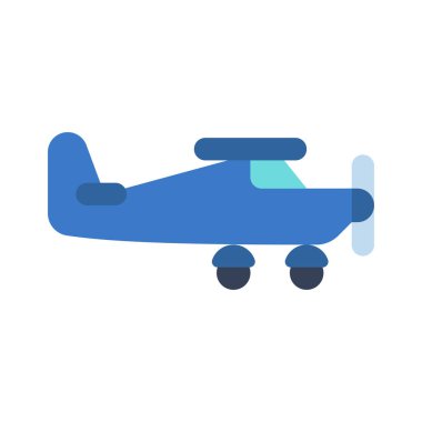 Uçak ikonu vektör çizimi. Tek Motorlu Uçak       