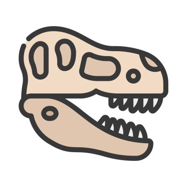 T Rex dinozor ikon vektörü. beyaz arkaplanda izole edilmiş çizgi film vektör illüstrasyonu