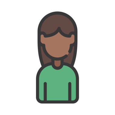 Kadın Kullanıcı simgesi vektör illüstrasyonu