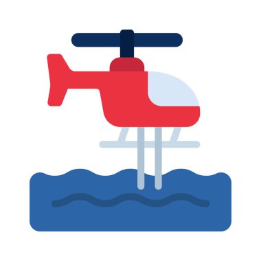 Helikopter. Web simgesi basit illüstrasyon  