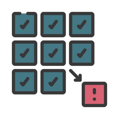 İzole edilmiş Hatalı düz simge, vektör illüstrasyonu 