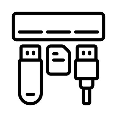 Çoklu Bağlantılar düz simge, vektör illüstrasyonu 