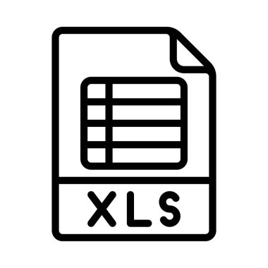 Xls düz simgesi, vektör illüstrasyonu 