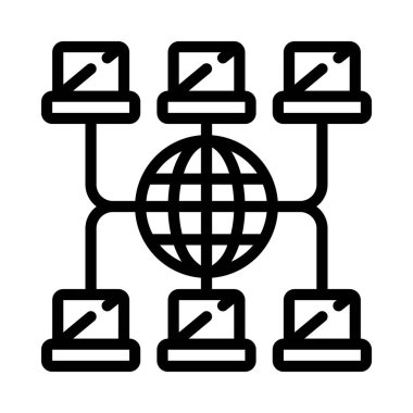 bilgisayar ağı simgesi, vektör illüstrasyonu 