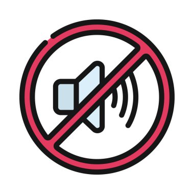 Ses düzlüğü simgesi yok, vektör illüstrasyonu 