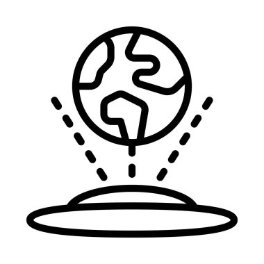 Dünya gezegeni simgesi, vektör illüstrasyonu basit tasarım