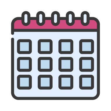  Vektör illüstrasyonu, takvim web simgesi 