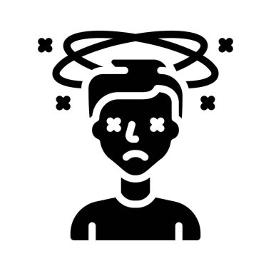 Baş döndürücü düz simge, vektör illüstrasyonu 